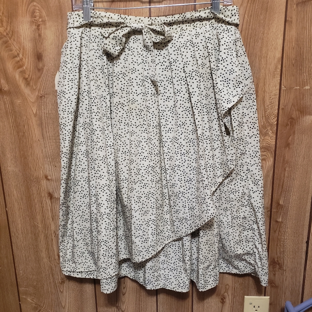 Tiered Faux Wrap Lined Large Tan/ Black Pattern Skirt Tulle Brand Fairy Fest